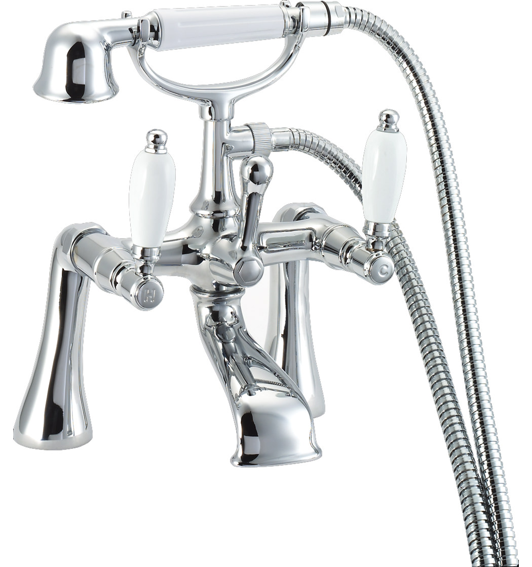 Deva Pillar Mounted Bath Shower Mixer Tap Chrome GEO3