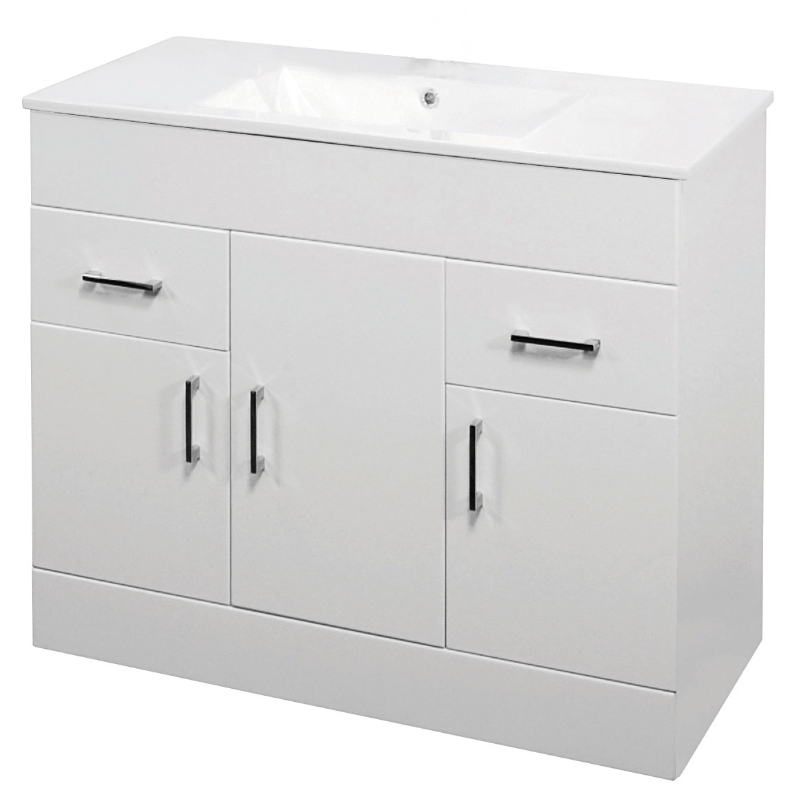 Lauren White Minimalist 1000mm Floor Standing Vanity Unit | VTMW1000