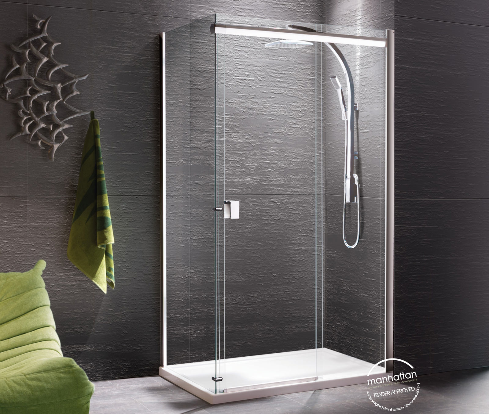 Manhattan 8 Straight Sliding Shower Door 1000mm M10S4625LCC