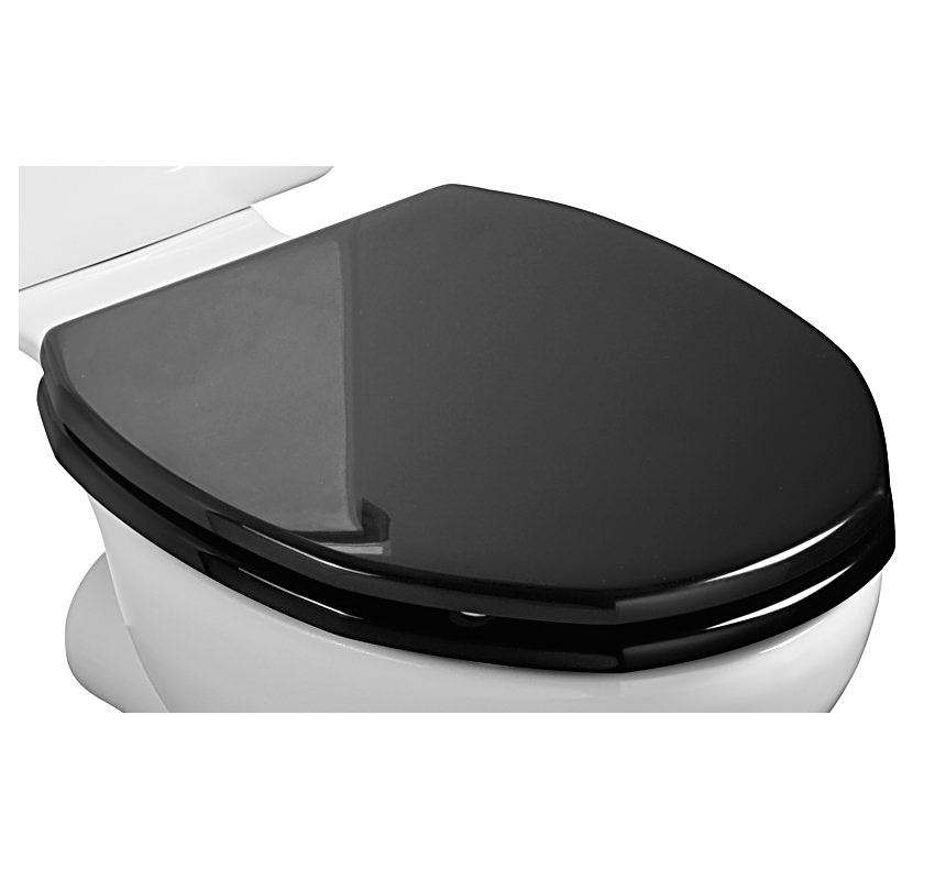 Ideal Standard Plaza WC Seat And Cover With Chrome Hinges Black