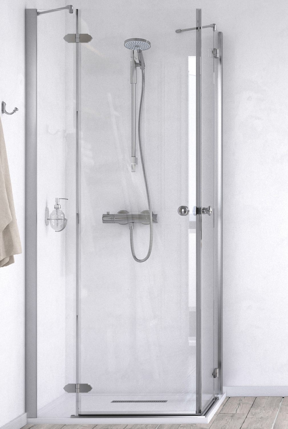 Aqualux ID Match Time 800 x 800mm Corner Entry Shower Enclosure 1192233