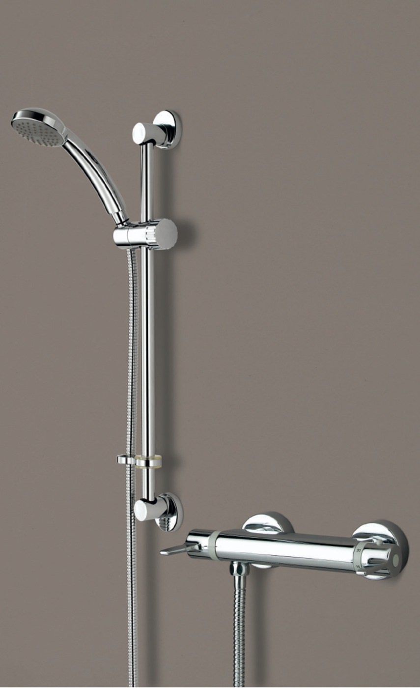 Bristan Design Utility Bar Shower Mixer With Adjustable Riser Kit