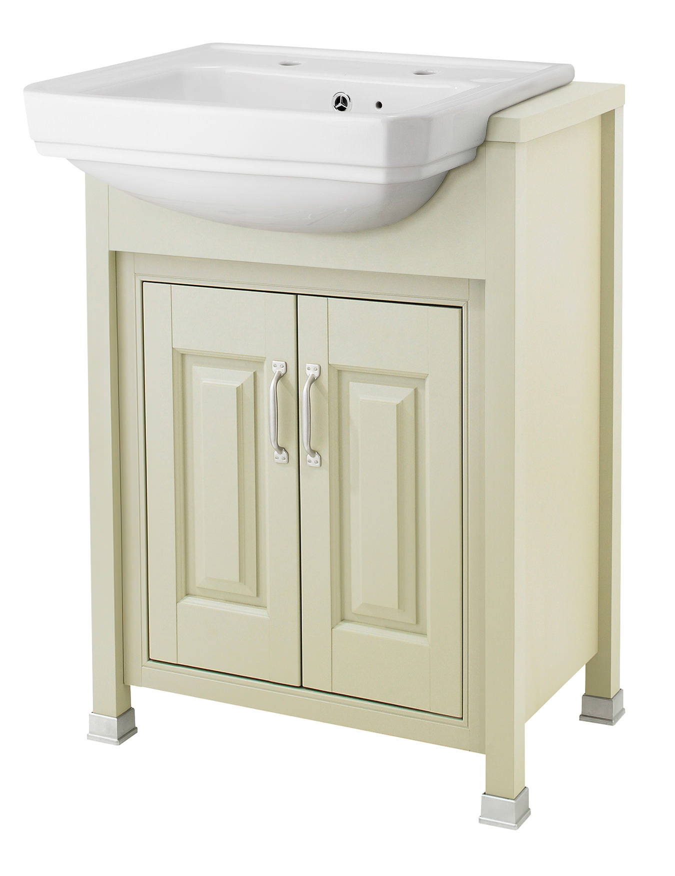 Old London Pistachio 600mm Vanity Unit And 2 Tap Hole BasinLDF214