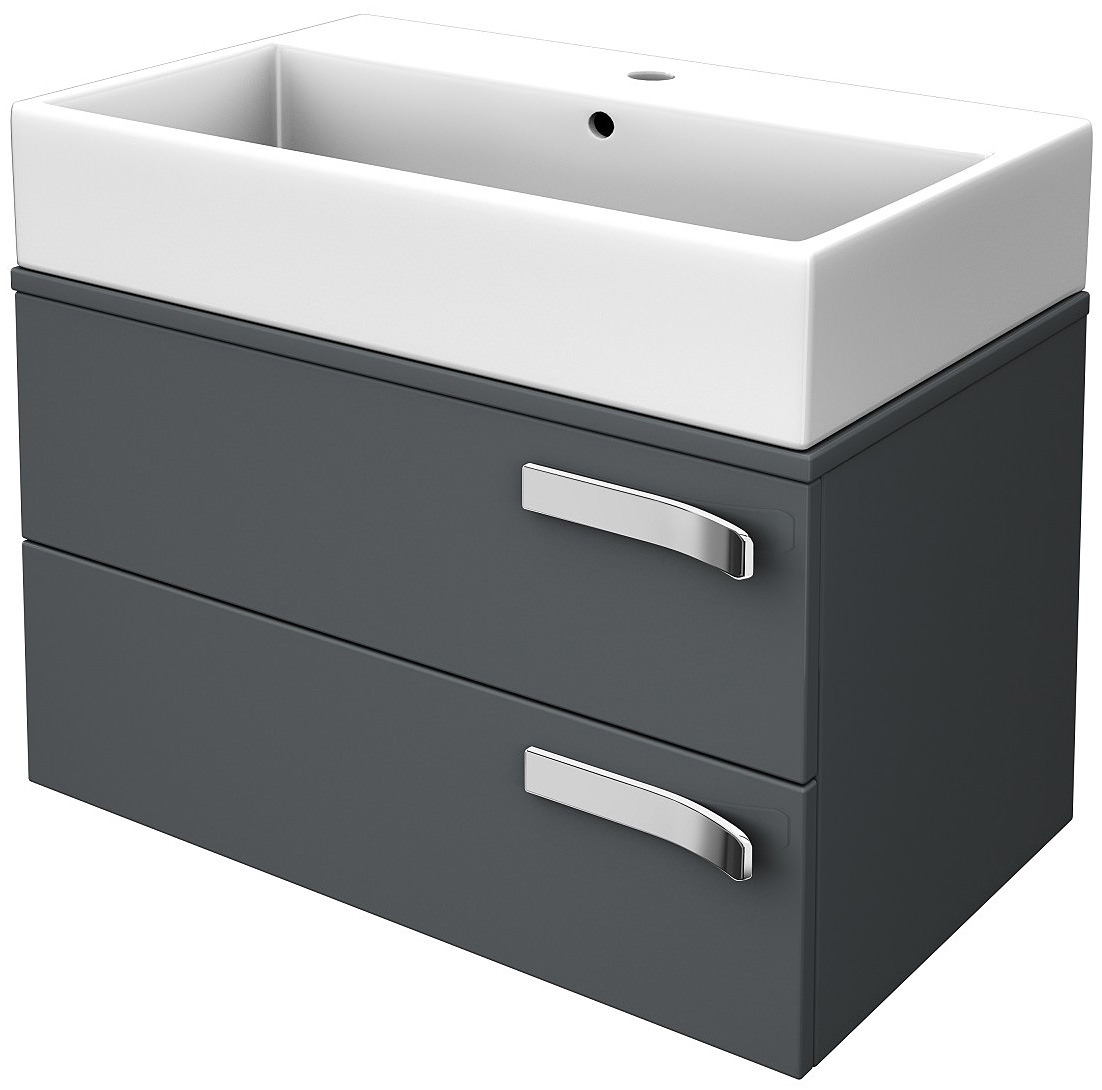Ideal Standard Strada 700mm Wall Hung Basin Unit Gloss Grey