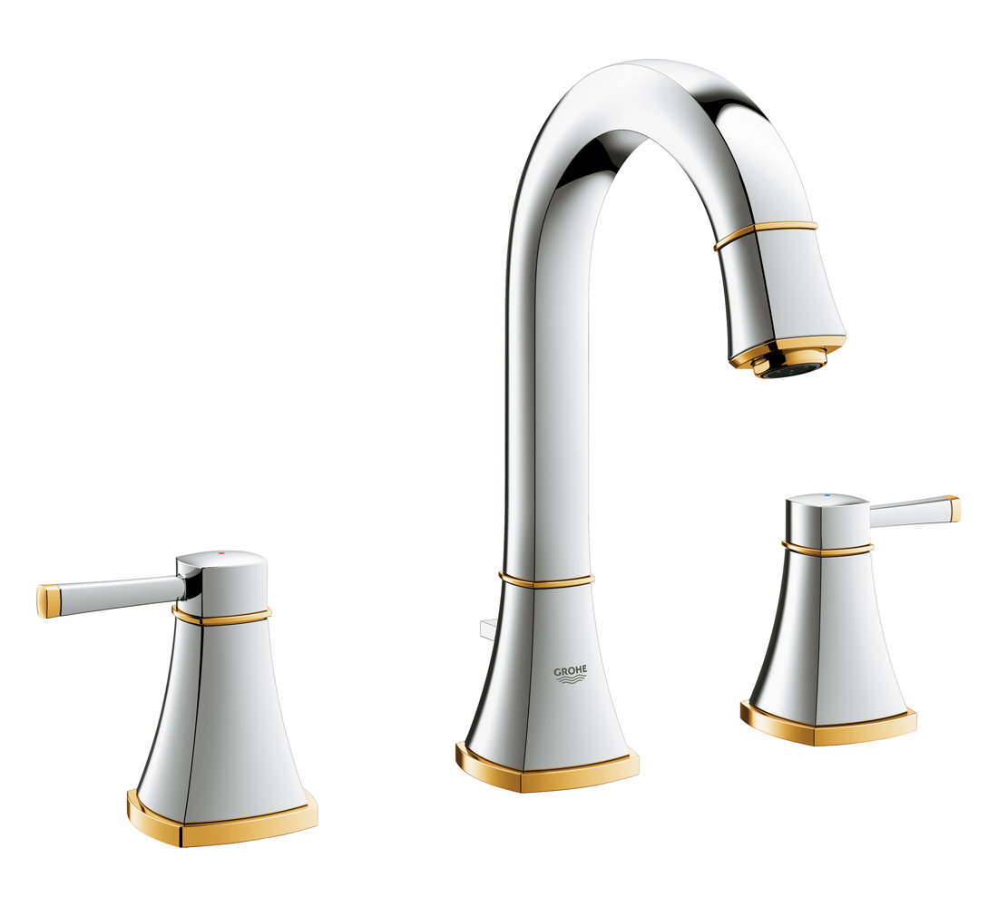 Grohe Spa Grandera ChromeGold 3 Hole Basin Mixer Tap With Waste