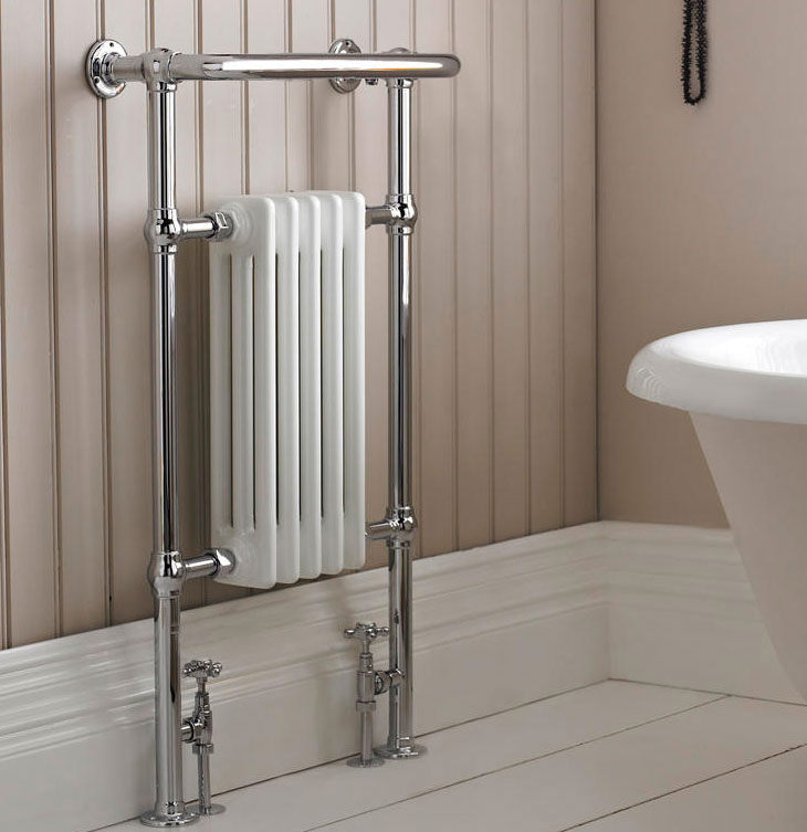 Lauren Harrow Small Heated Towel Rail WhiteChrome 540 x 965mm HTD06