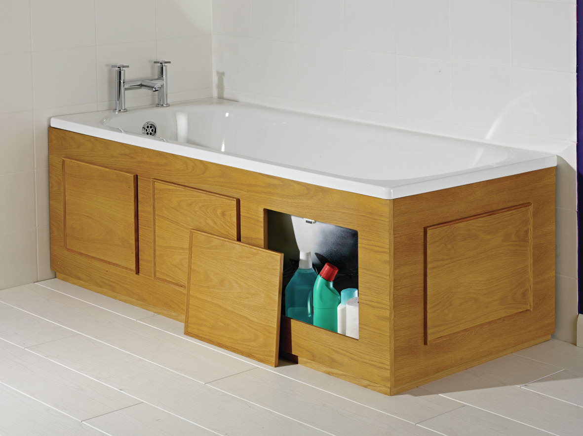 Croydex Kingston Storage Front Bath Panel Oak Veneer WB685176