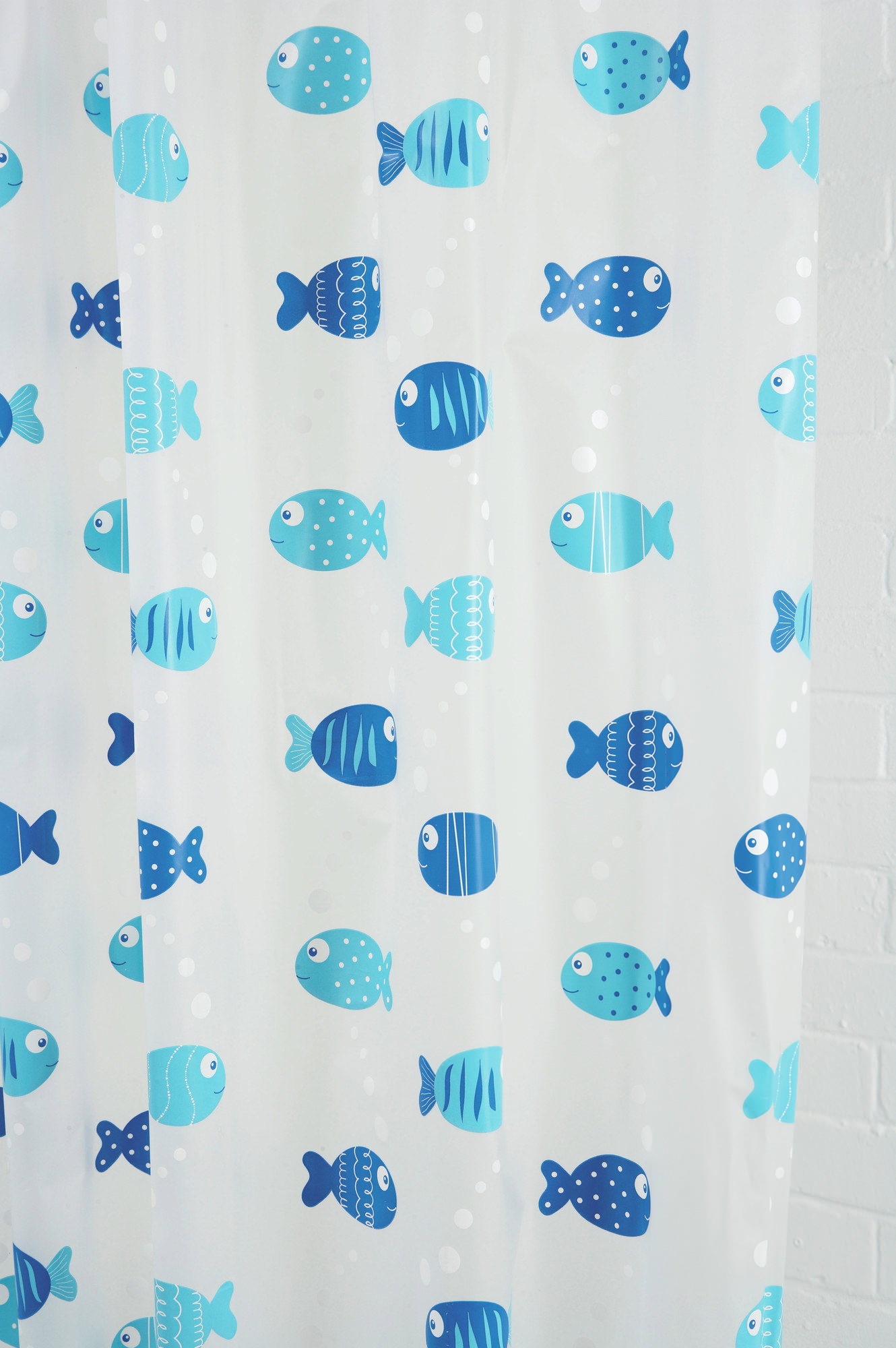 Croydex Wiggly Fish PEVA Vinyl Shower Curtain With Hygiene