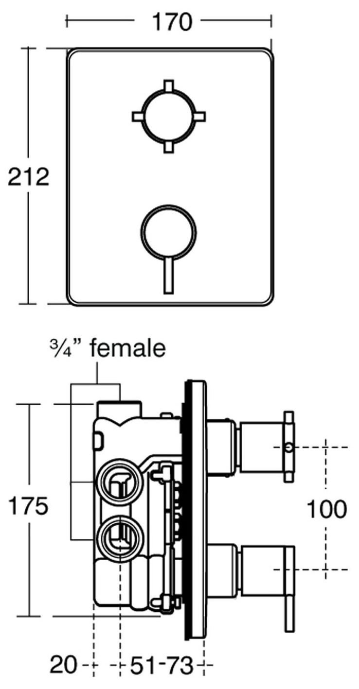 Ideal Standard Trevi Oposta Thermostatic Shower Valve Faceplate