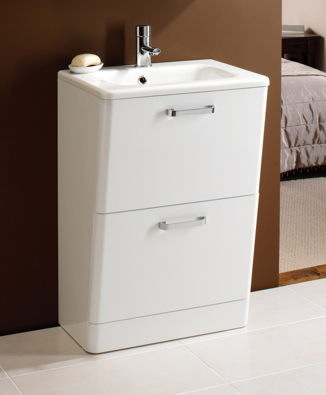 floor standing vanity units with bowl basin