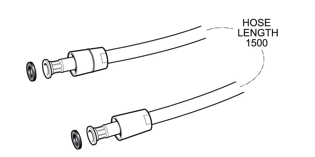 Deva Standard Bore 1.5m Smooth Shower Hose HOS1.5PVS07