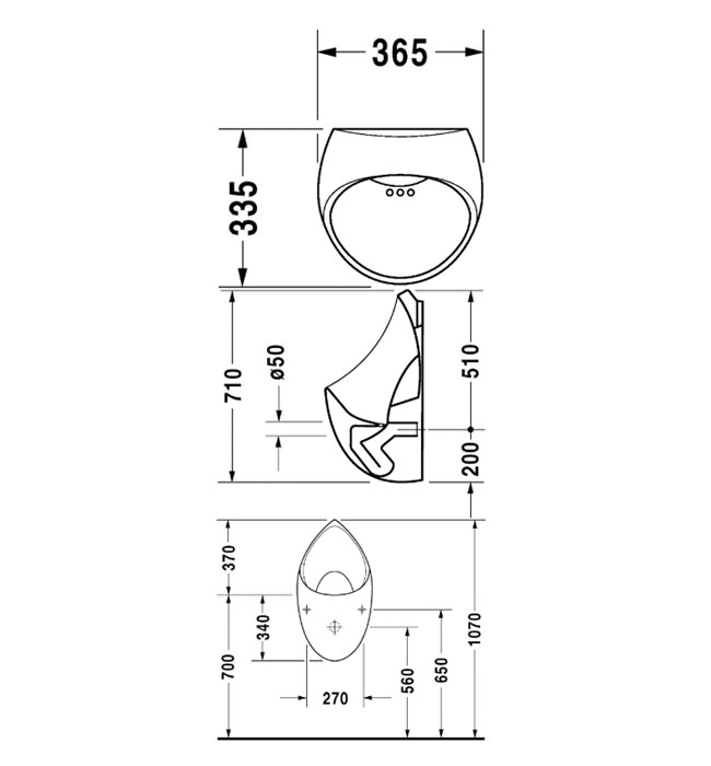 Duravit Urinals Urinal McDry 365 x 335mm Waterless 0844360000