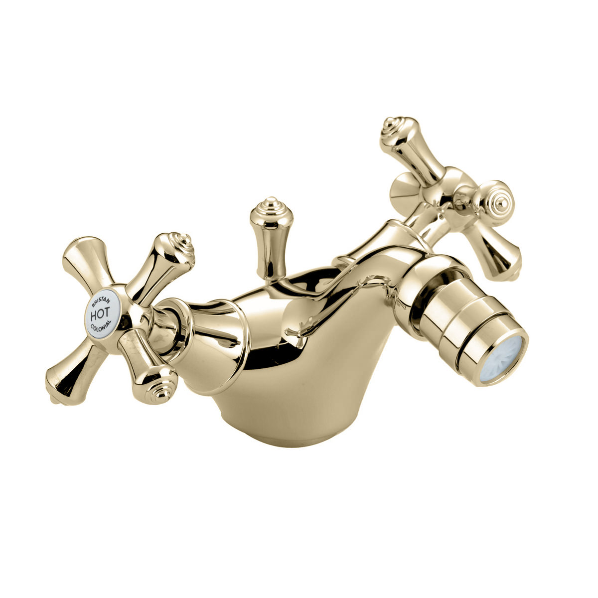Bristan Colonial Mono Bidet Mixer Tap Gold With PopUp Waste K BID G