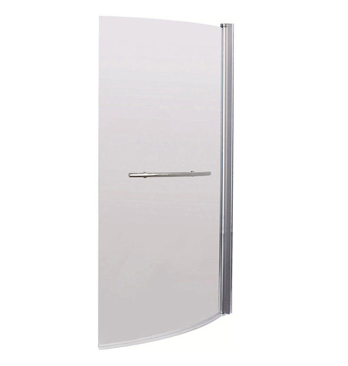 Lauren Polished Chrome Curved Bath Screen And Towel Rail NBBSR1