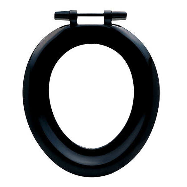 Twyford BS Black Toilet Seat Ring With Stainless Steel Hinges ST6881BK