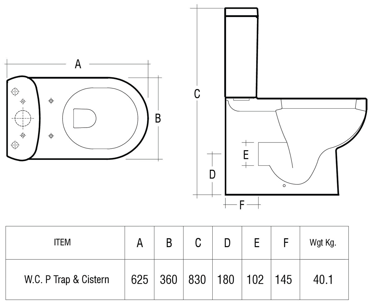 RAK Tonique Fully BTW Close Coupled WC With Soft Close Toilet Seat 625mm