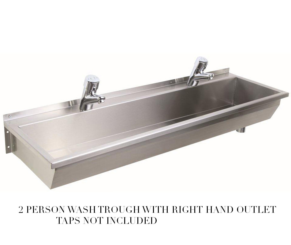 Twyford SS 2400 x 370mm 4 Person Stainless Steel Wash Trough PS9319SS