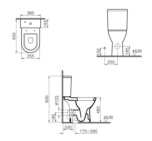 VitrA S50 Comfort Height Close Coupled Toilet With Cistern ...