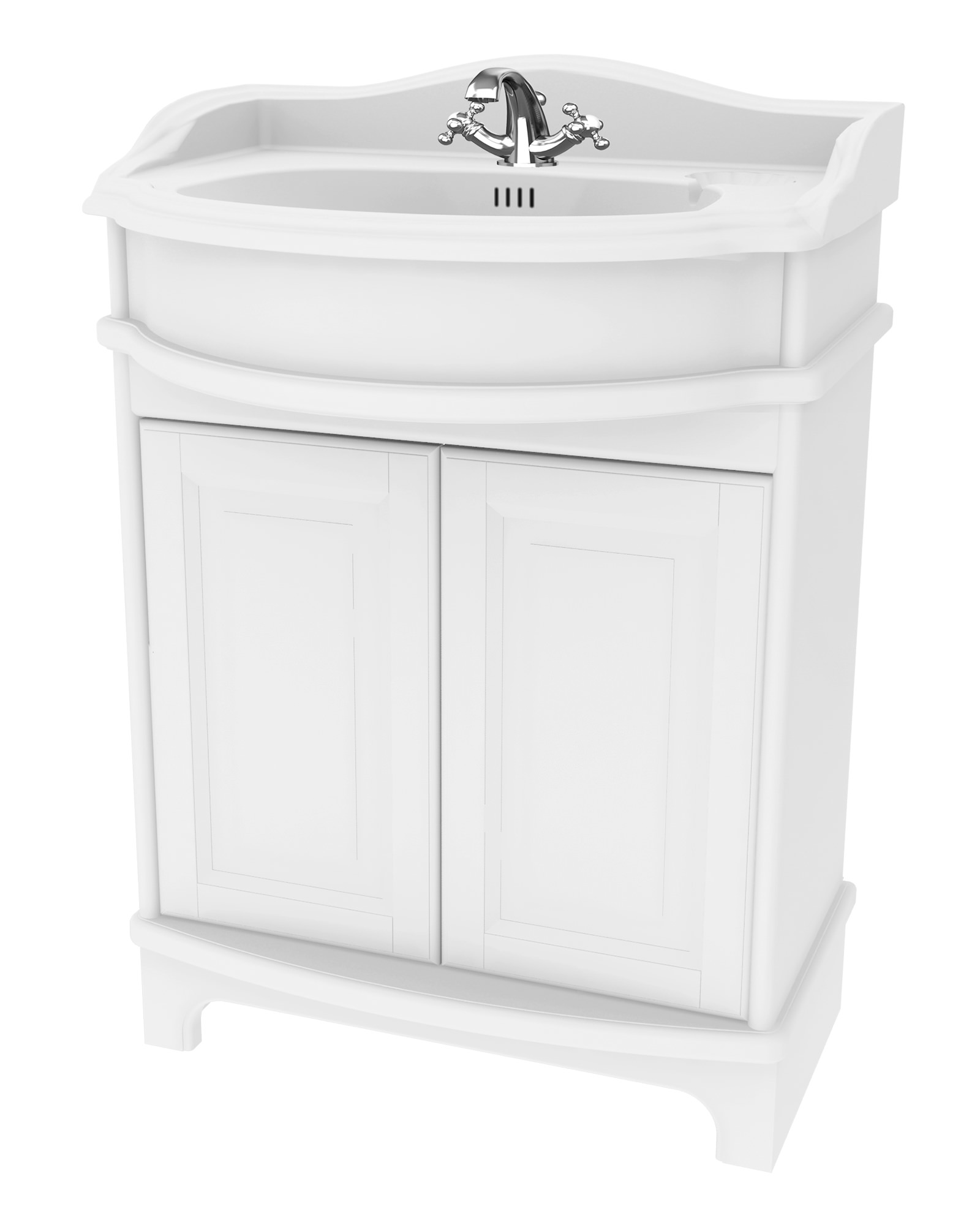 Basin Vanity Unit With Doors And Plinth, Complete Vanity Units