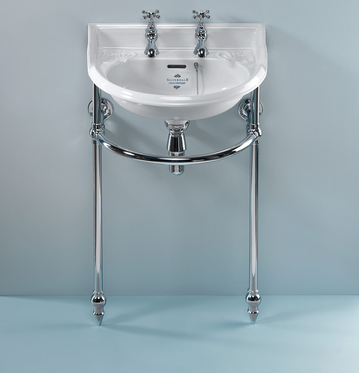 Silverdale Victorian Cloakroom Basin Stand Chrome VCCLOSTNDCHR