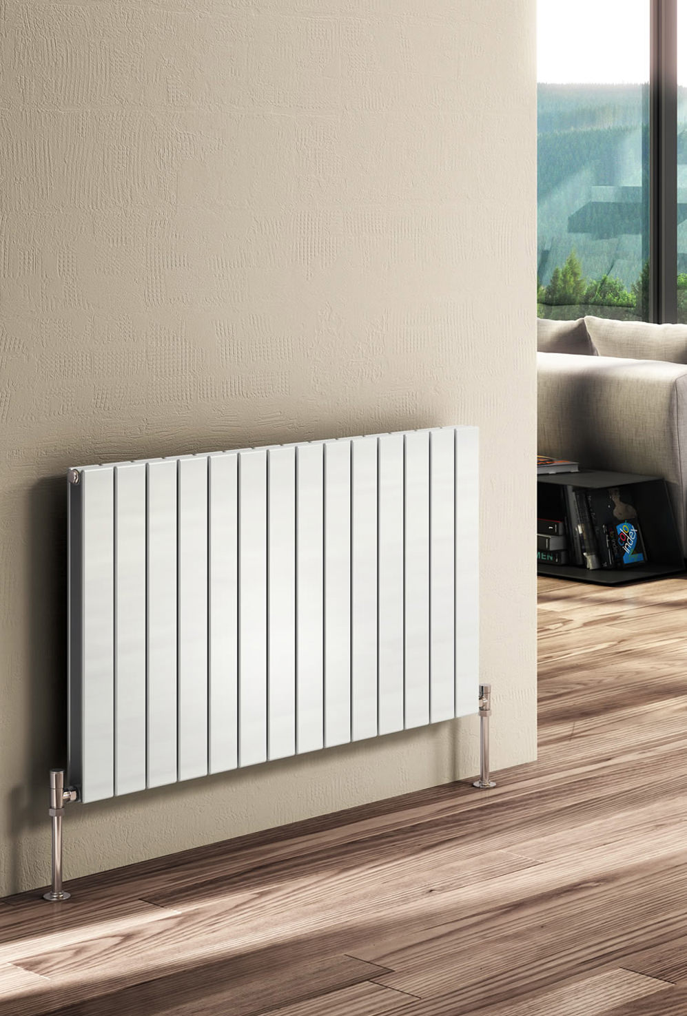 Reina Flat Horizontal Double Panel Designer Radiator 588 x 600mm | RND