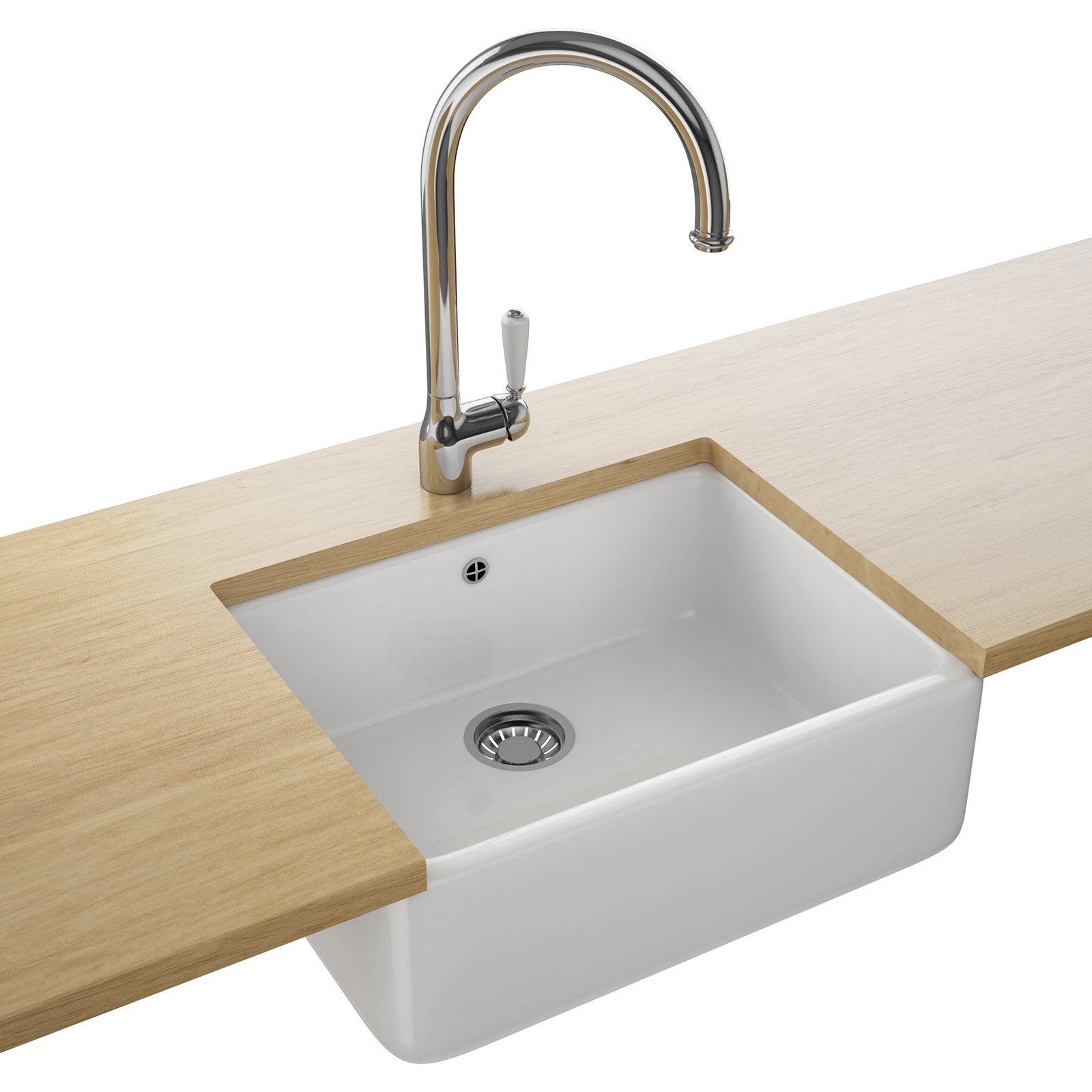 Franke Belfast Designer Pack VBK 710 Ceramic White Kitchen Sink And Tap