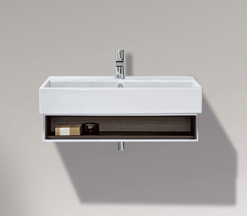 Duravit Vero 650mm Open Compartment Unit With Towel Rail And 700mm Basin