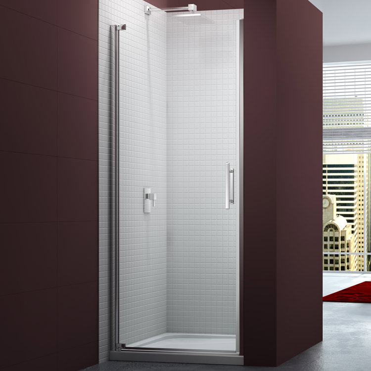 Merlyn 6 Series Frameless Pivot Shower Door 800mm With MStone Tray ...