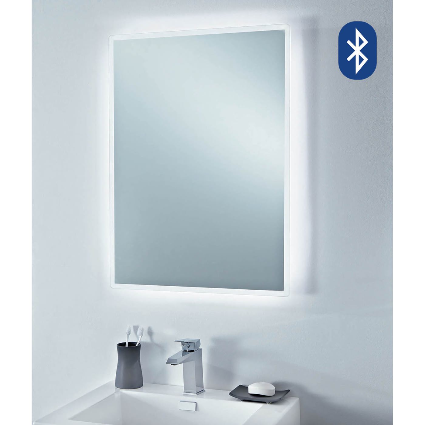 Phoenix 750mm Play Bluetooth Music Mirror With Heated Demister Pad  MI043