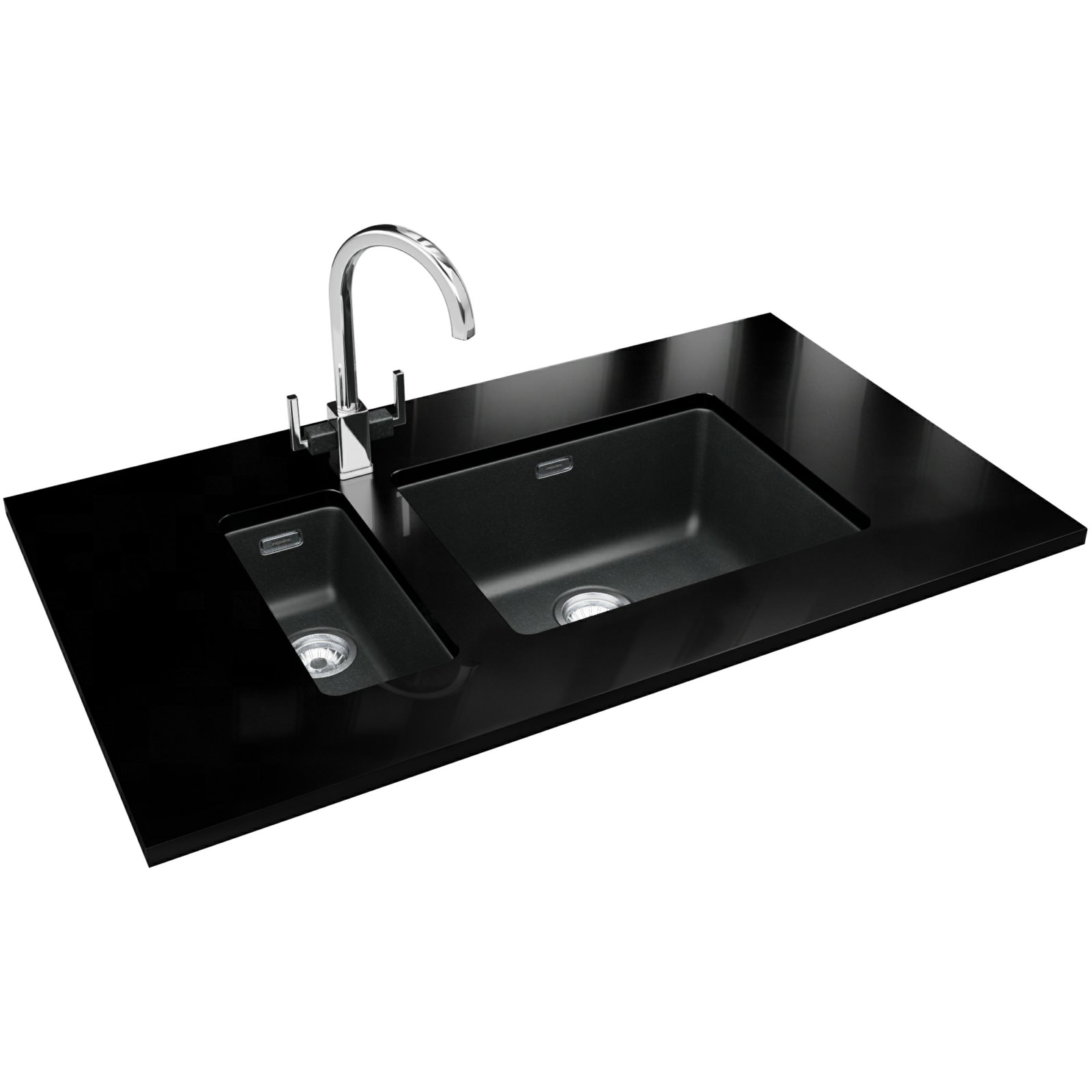 Franke Kubus KBG 110 50 Fragranite Onyx 1.0 Bowl Undermount Sink 125 ...