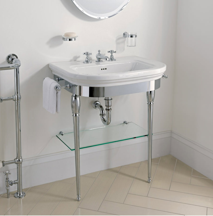 Imperial Carlyon Large Basin Stand With Chrome Legs And Basin 715mm