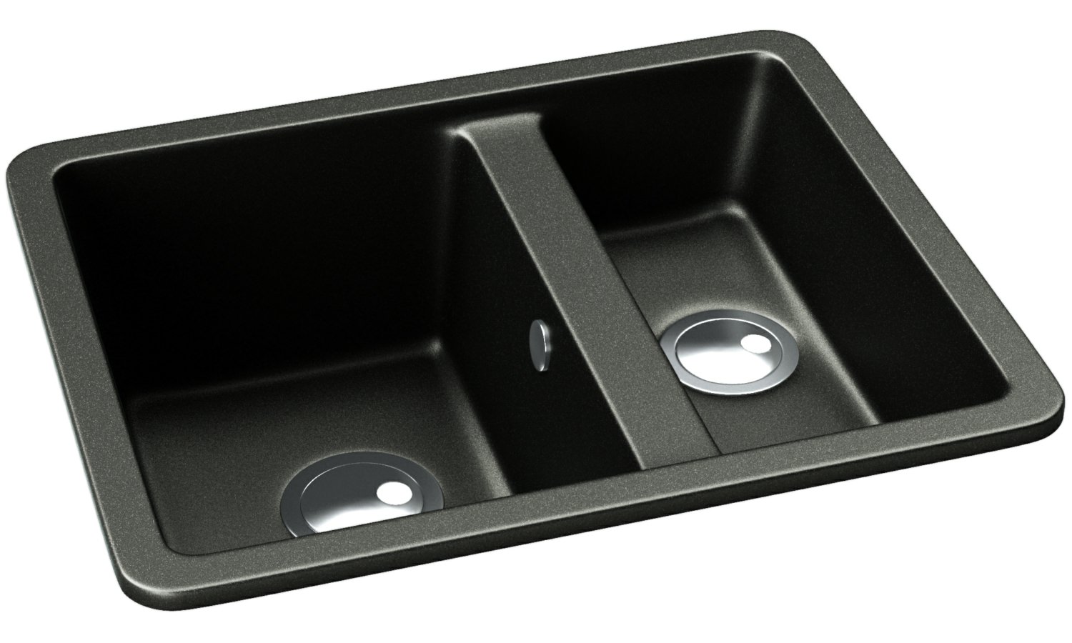 black composite 1.5 bowl kitchen sink