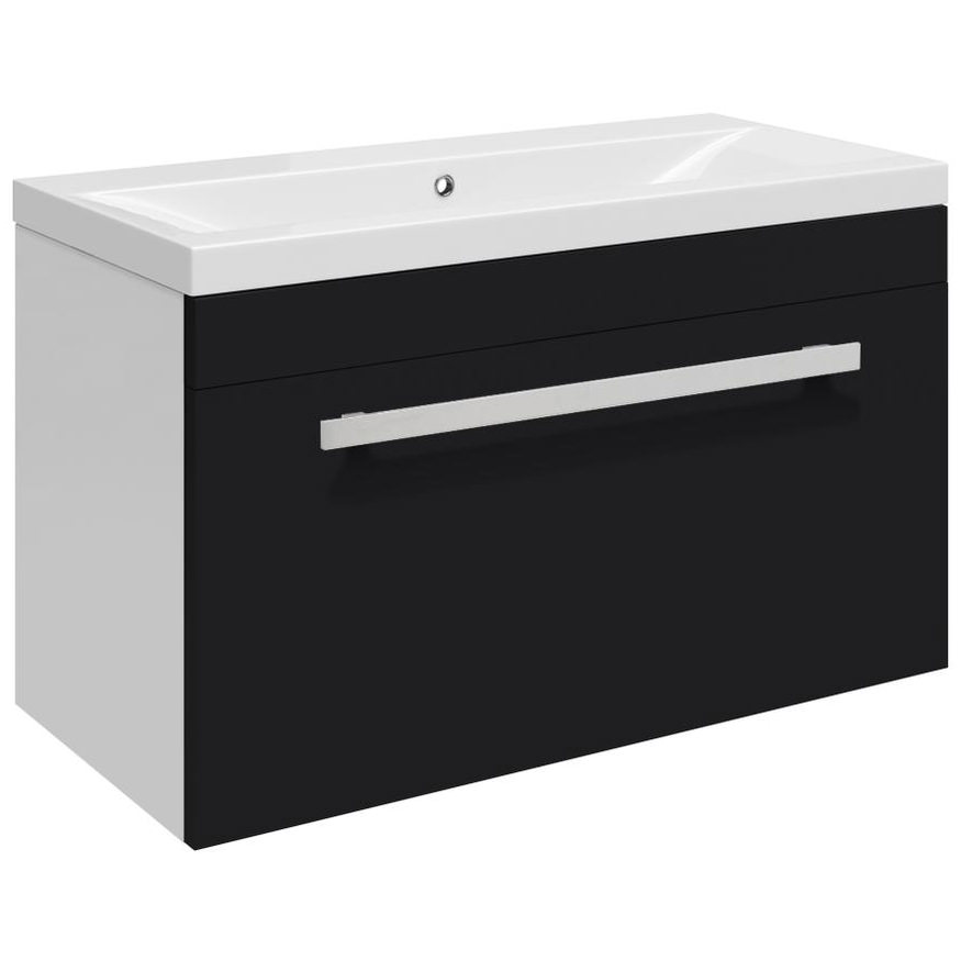 Lauren Design 600mm Gloss Black Wall Hung Basin CAB156