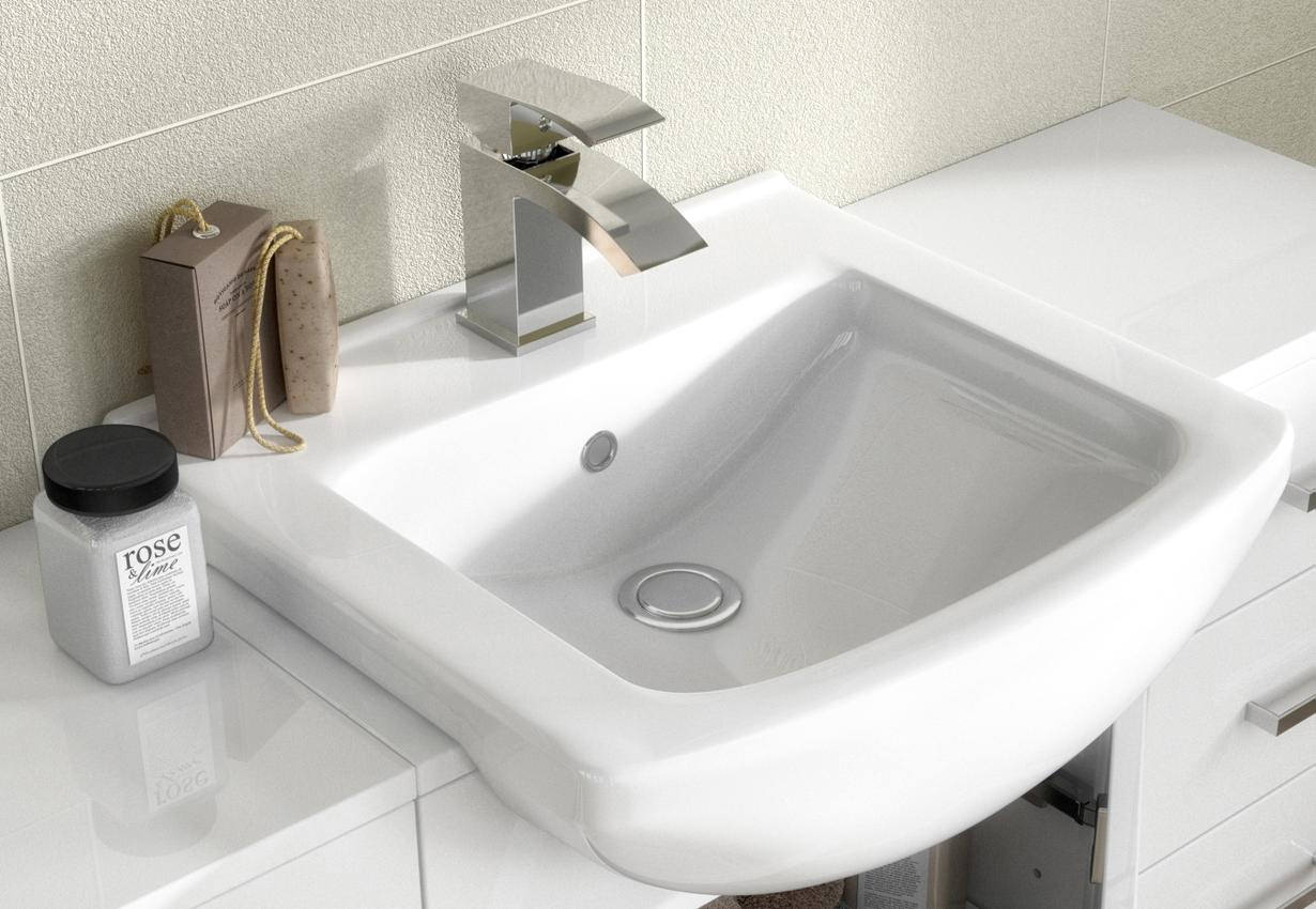 Nuie Premier Saturn Cloakroom Furniture Pack With Square Basin - FMD001