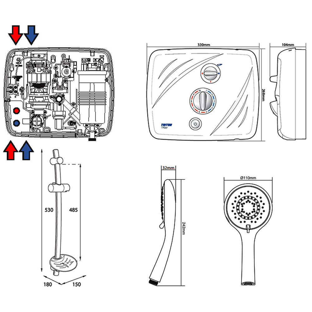 Triton T90xr Pumped Electric Shower 8 5kw