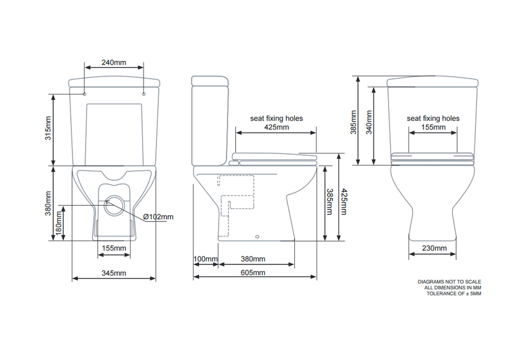 Tavistock Micra 600 Compact Short Projection Close Coupled Space Saver Toilet Pan WC Soft Close Seat