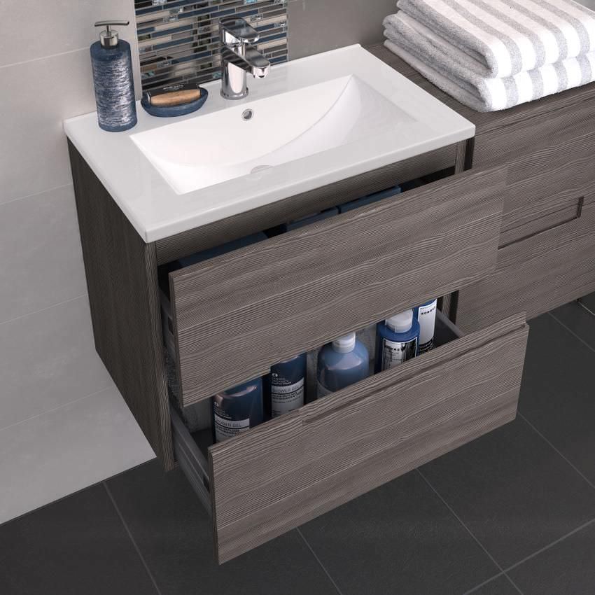 Hudson Reed Urban 600 x 385mm Avola Wall Hung Unit With Slimline Basin ...