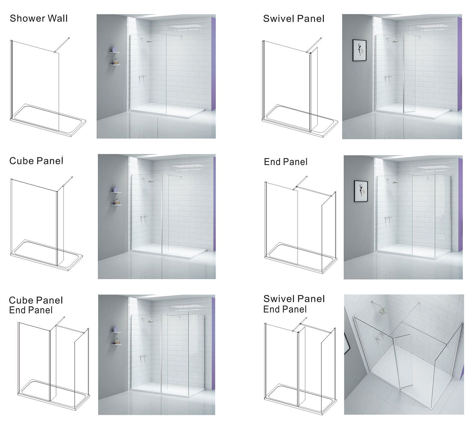 Merlyn Ionic Wetroom 900mm WalkIn Wall Shower Enclosure AO409C0