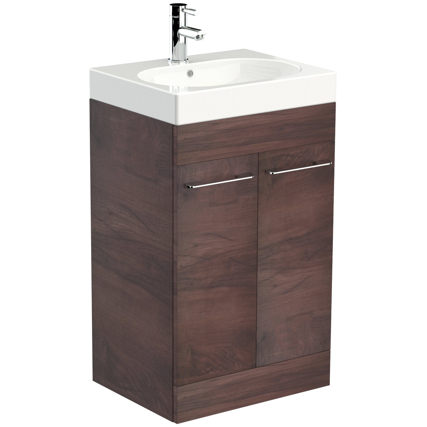Saneux Austen 500mm Pacific Walnut 2 Door With Washbasin
