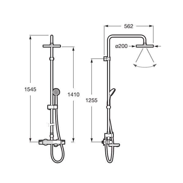 Roca Victoria-T Thermostatic Bath-Shower Column