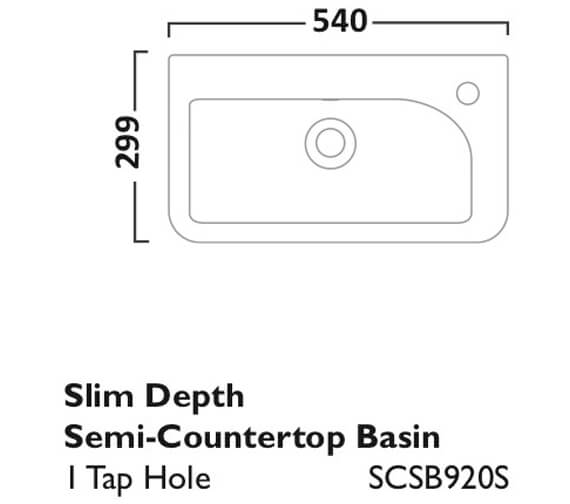 Tavistock Structure Semi Countertop 550mm Wide Basin Scsb453s