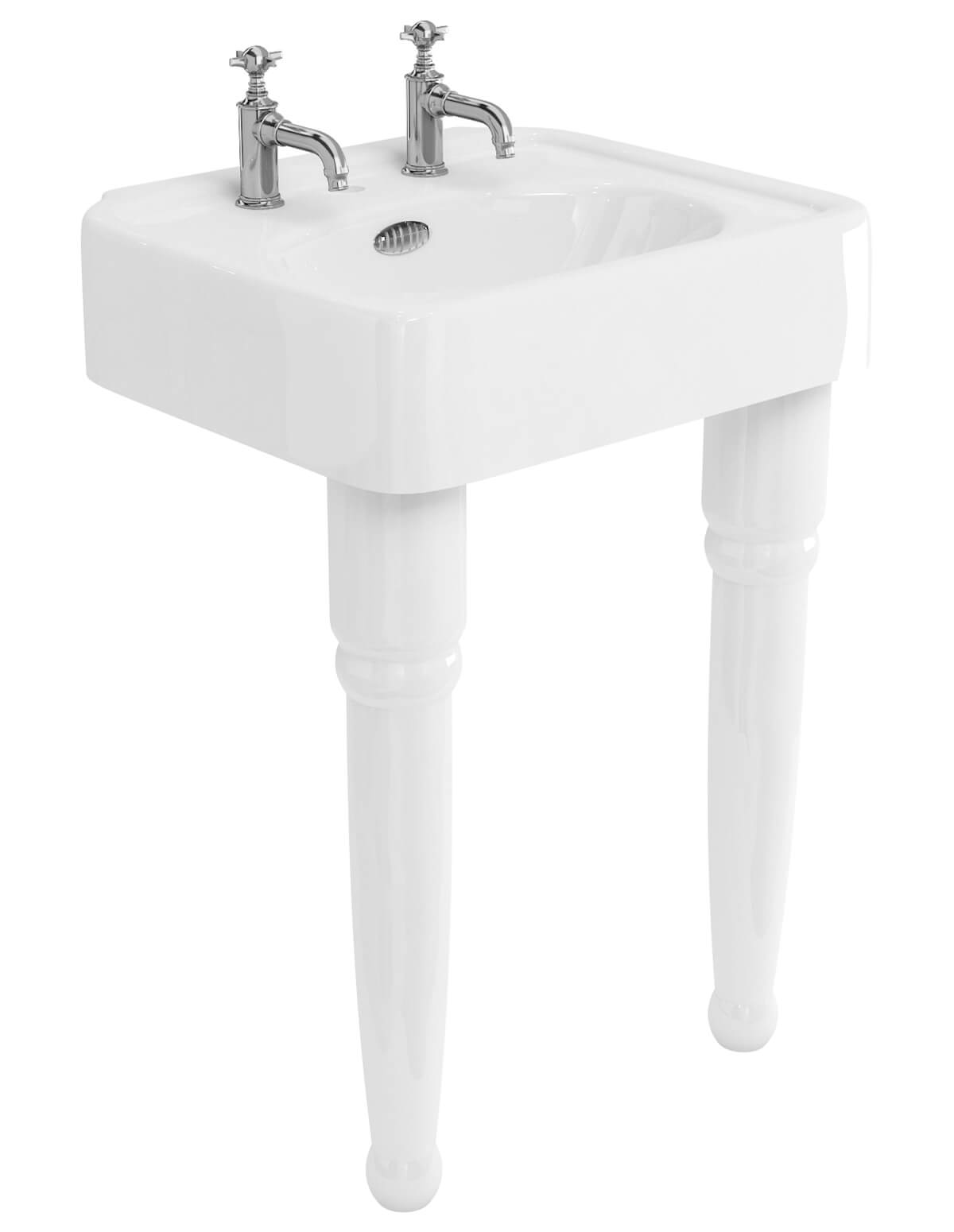 Burlington Arcade 600mm Basin No Tap Hole With Nickel Overflow ARC600 NTH