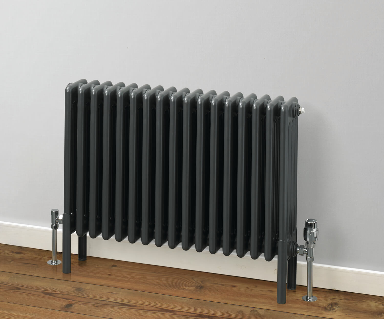 MHS Rads 2 Rails Fitzrovia Horizontal Anthracite 4 Column Radiator ...