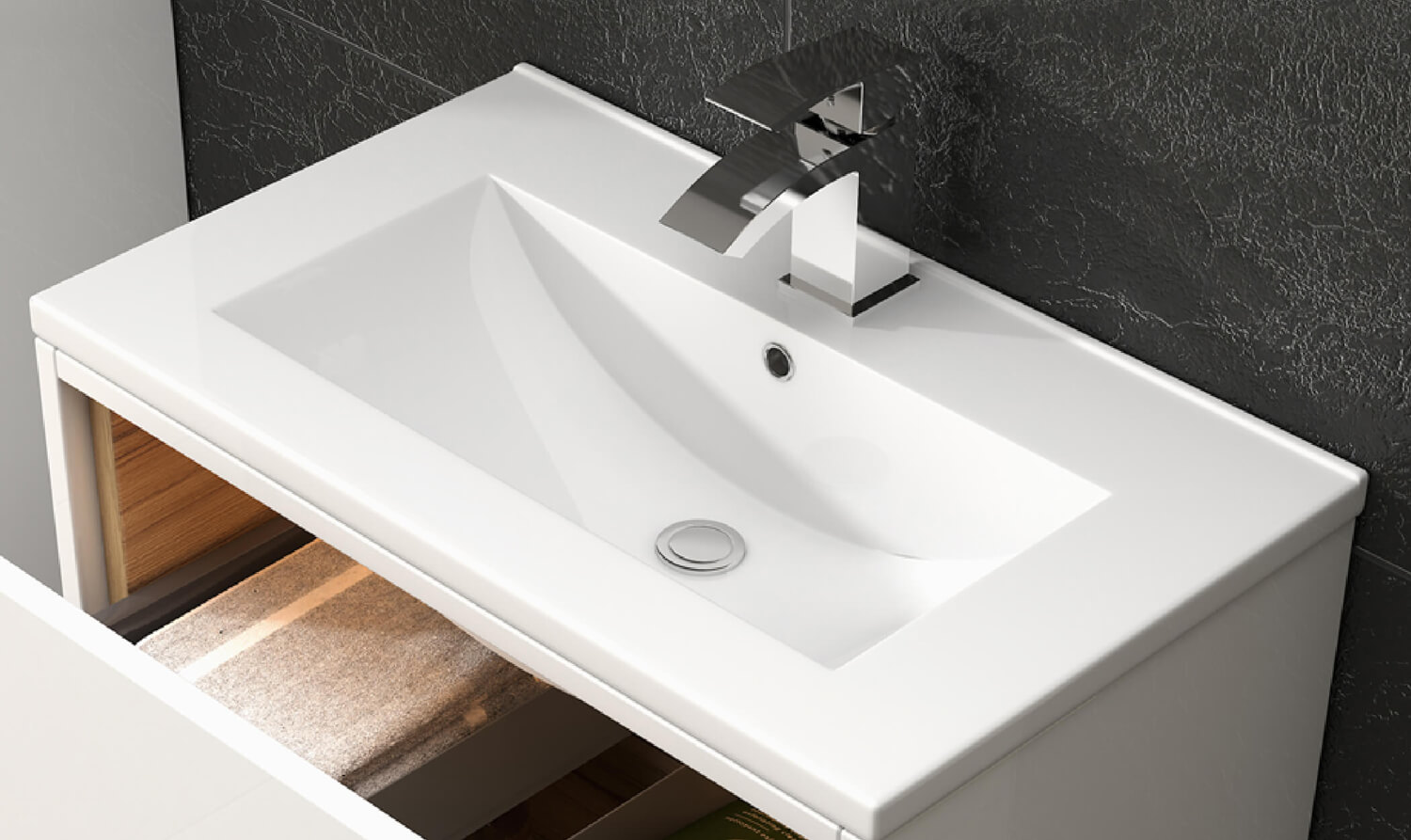 800mm White Bathroom Vanity Unit