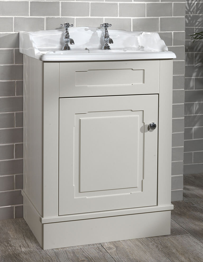 Silverdale Victorian 635mm Grey Unit And 2 Tap Holes Basin