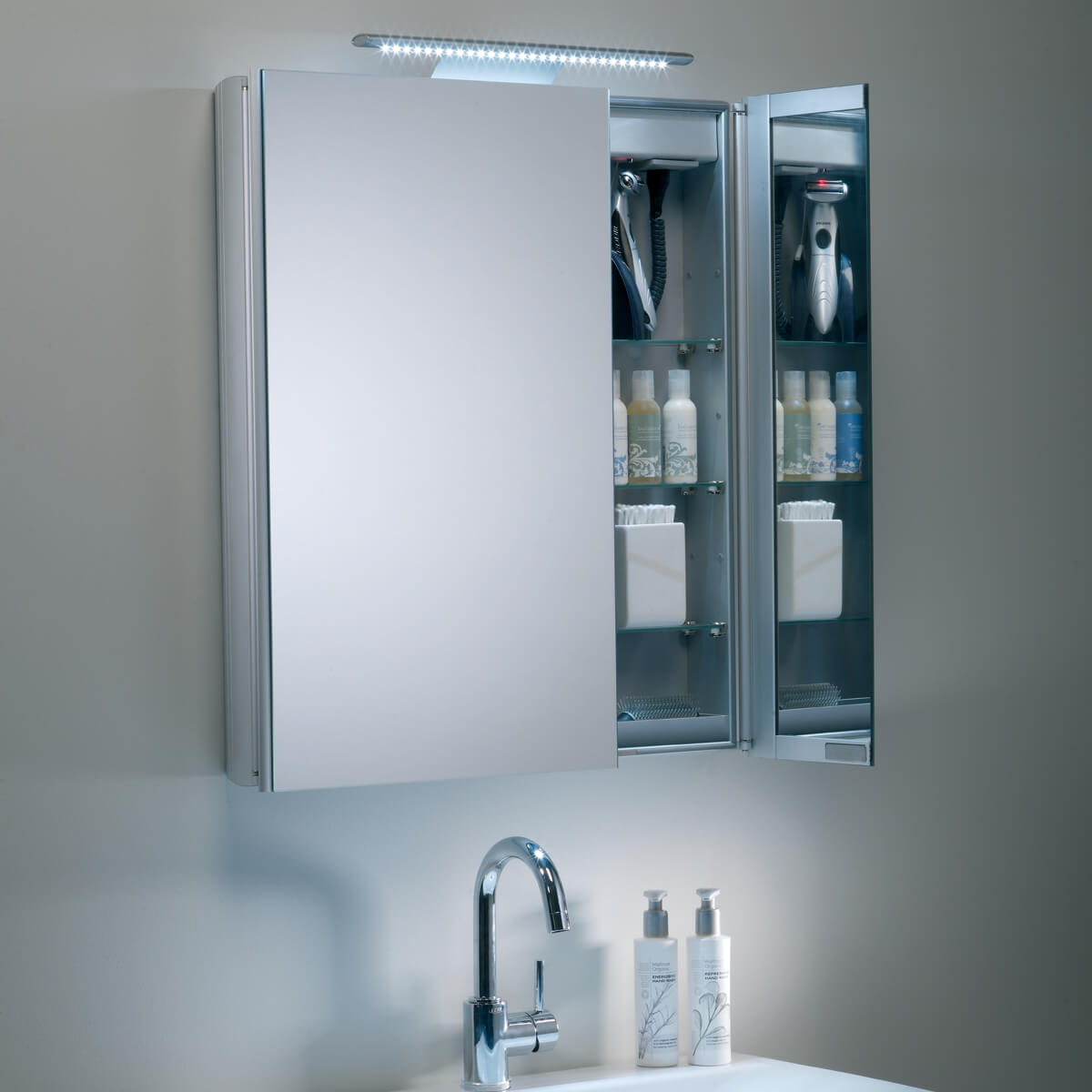 Roper Rhodes Refine Slimline Double, Large Double Mirrored Bathroom Cabinet