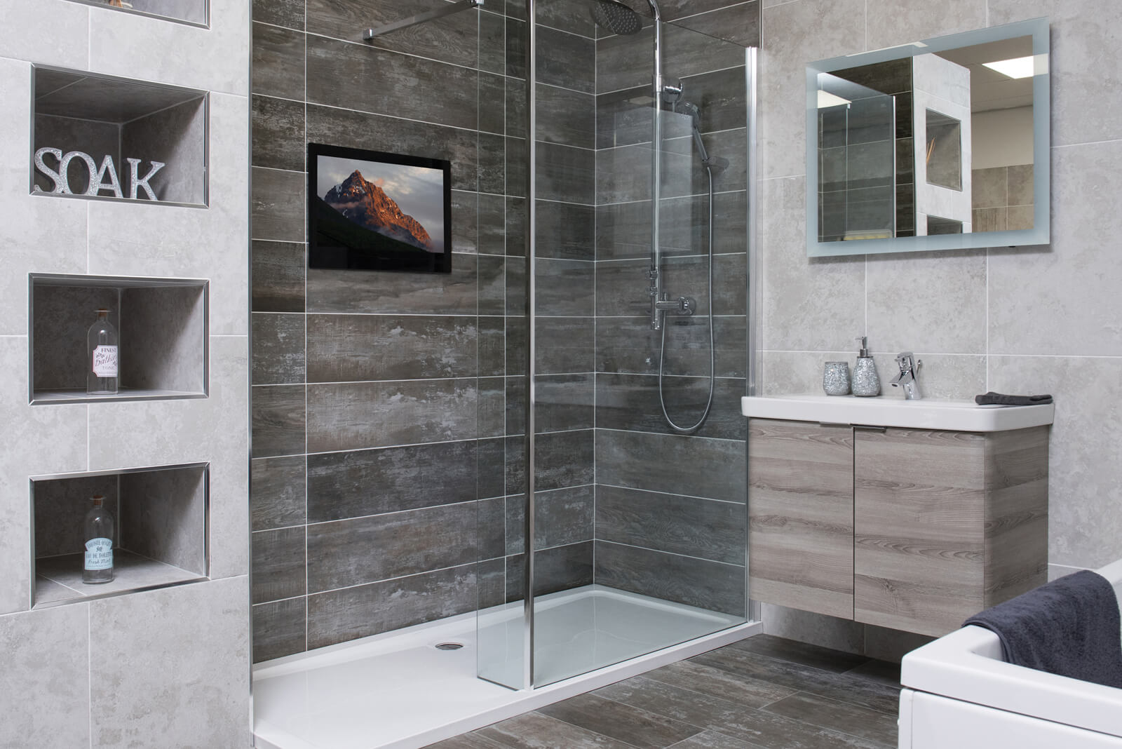 ProofVision 24 Inch Premium Widescreen Waterproof Bathroom TV Black