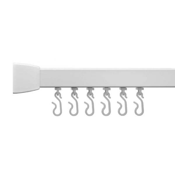 Croydex Slenderline Modular Shower Rail Kit includes L-Shaped/U-Shaped/Straight Ceiling Support/Hooks and Gliders Silver 
