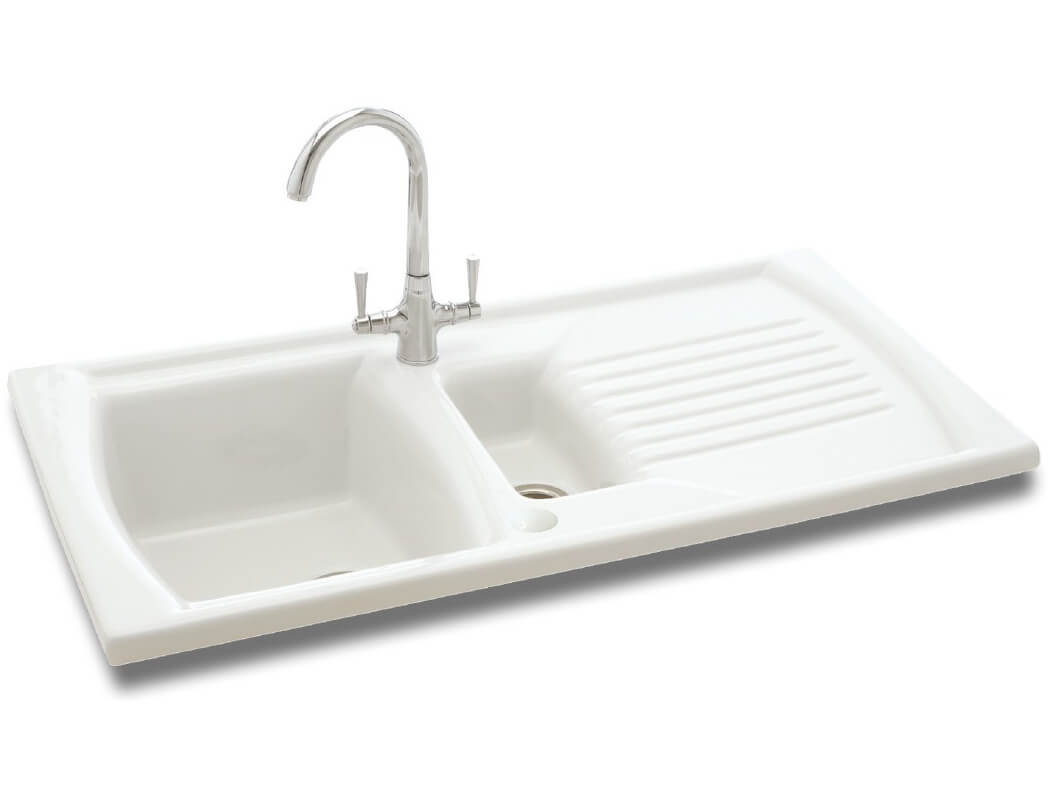 Carron Phoenix Solaris 150 White 1 5 Bowl Inset Kitchen Sink