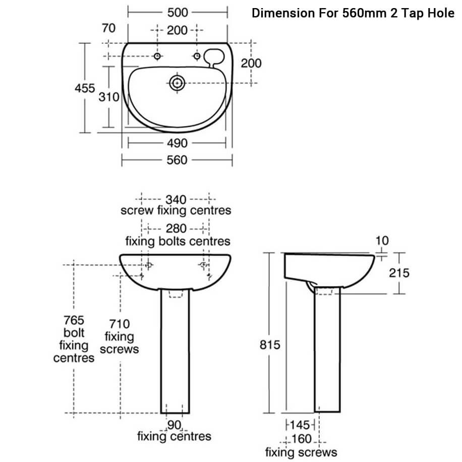 Ideal Standard Studio 500mm 1 Tap Hole Washbasin - E112001